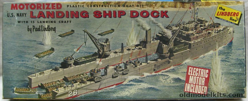 Lindberg 1288 Us Navy Landing Ship Dock Lsd Motorized 721m 298